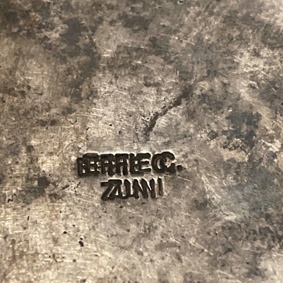 Rare Vintage Effie C Calavaza Turquoise and Coral Sterling Belt Buckle - Picture 11 of 14